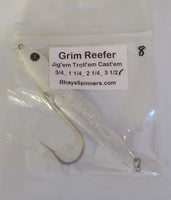 Grim Reefer jigs White 2 1/4 & 3 1/2 oz