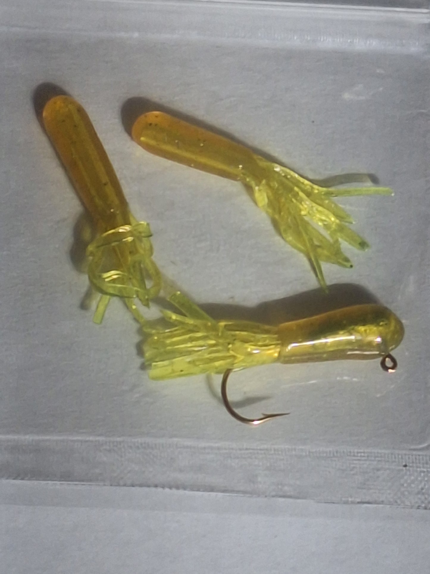 Yellow sparkle Trout crappie tubes